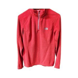 THE NORTH FACE Women's Red 1/4 Zip- Up Fleece Polartec Pullover Jacket